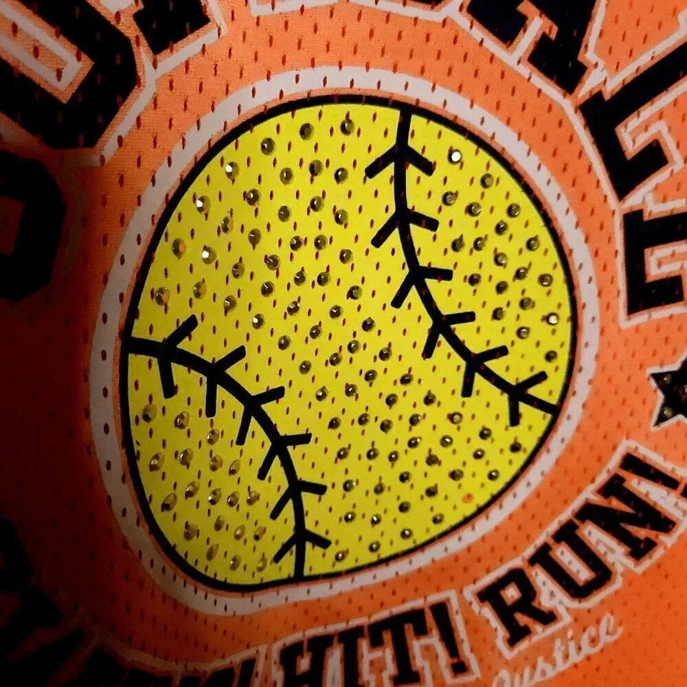 Justice Girls Neon Orange Softball Sport Mesh Top